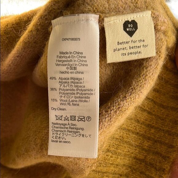 Madewell Pink and Gold Stripe Alpaca blend Crewneck Sweater Size M NWOT - Picture 4 of 5